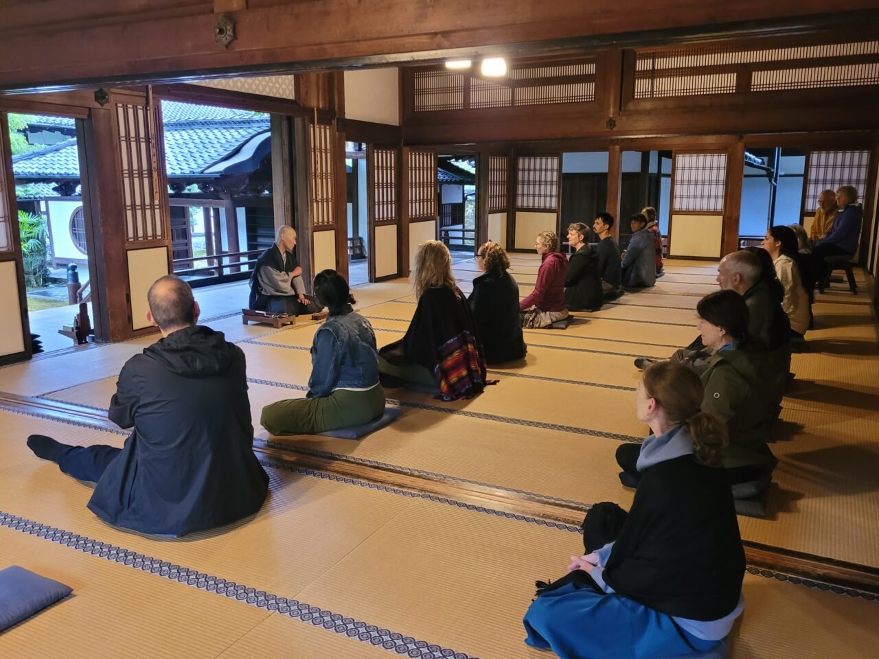 Evening meditation at Kennin-ji Temple