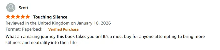 Amazon review for Touching Silence